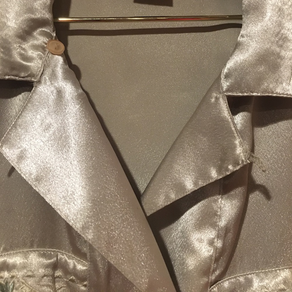 Vintage Button Up Blouse Satin Versatile Size 10 - Picture 3 of 8